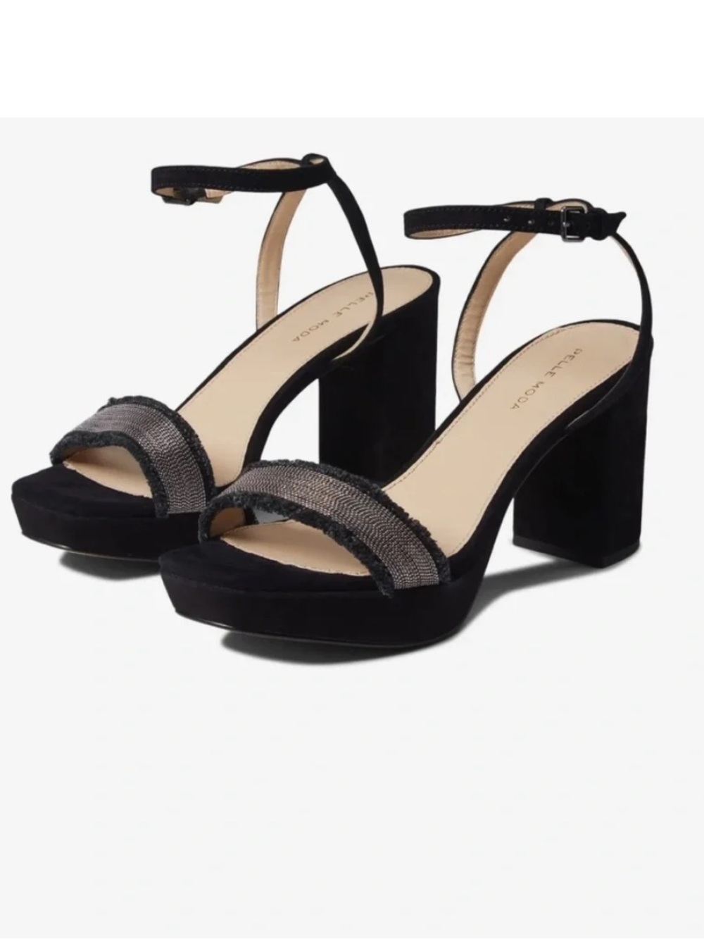 Pelle Moda Ames Black Platform Block Heel NIB